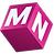 Cube avec les lettres M et N