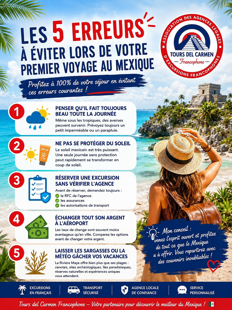 🇲🇽✈️ Les 5 erreurs à éviter lors de votre premier voyage au Mexique 🌴