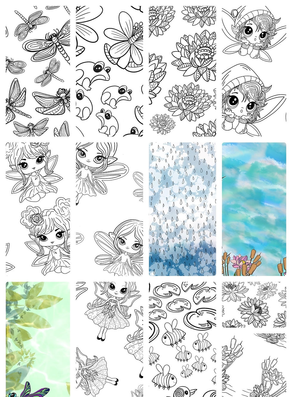 Magic down by the pond colour and create kit 26 pages