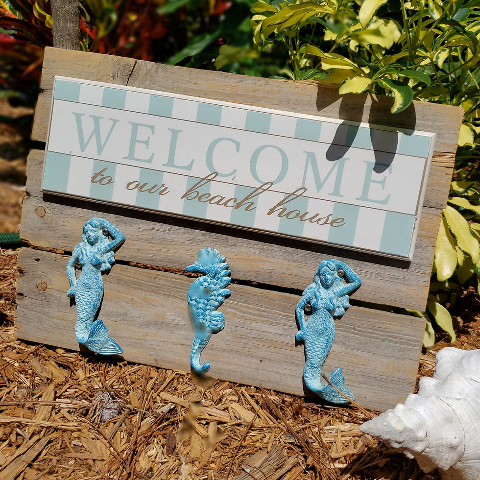 Welcome to Our Beach House - Mermaids and Seahorse
