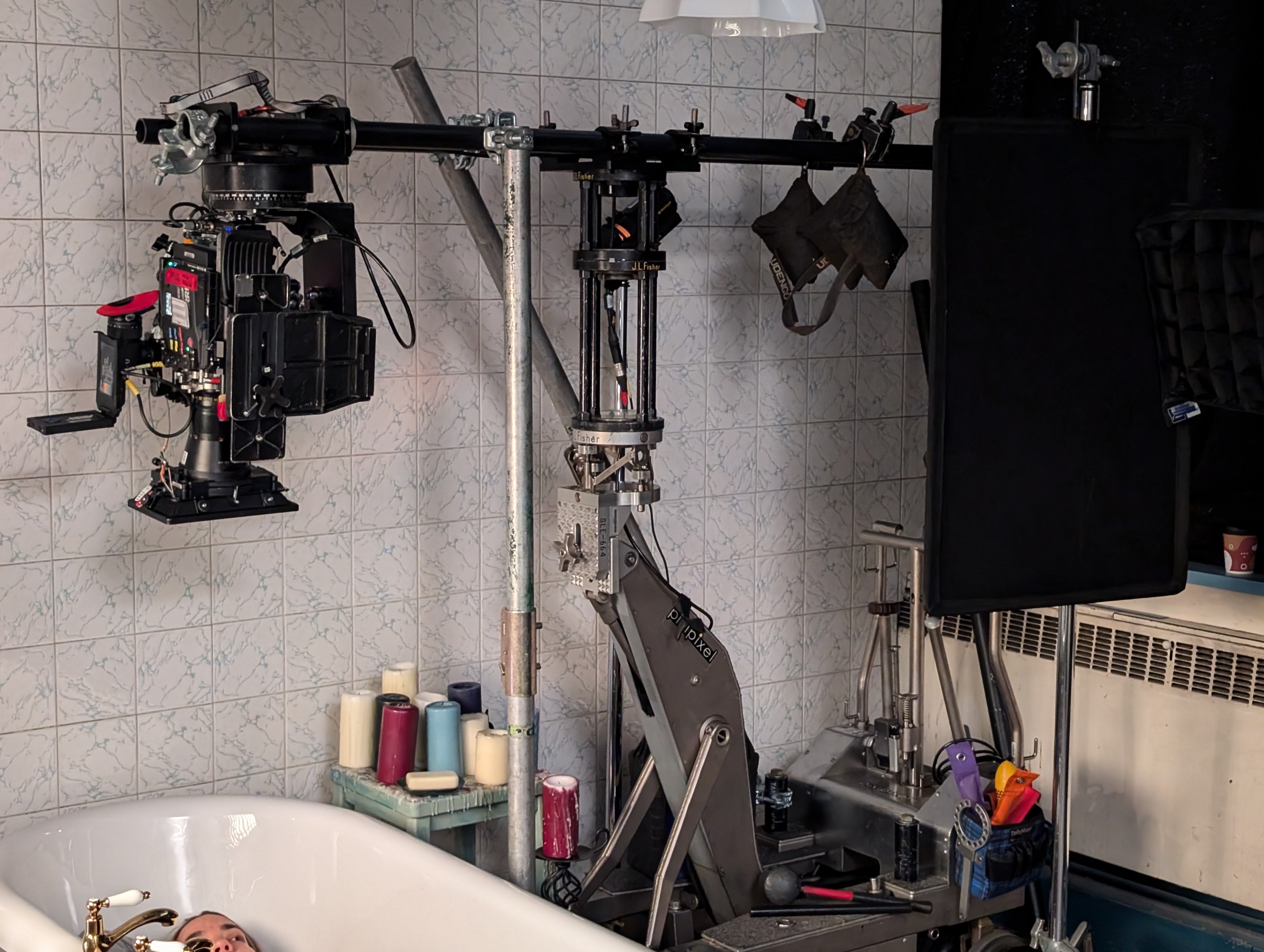 Camera rigging on a feature film set