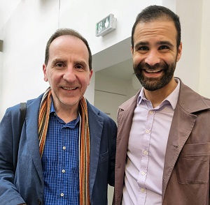 YCARE lors du vernissage avec Pierre Raffanel © photo Marie Bueno