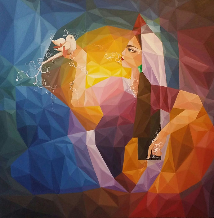 1-Paradise Bird, oil painting on canvas, 36x36 inch.jpg-3.jpg