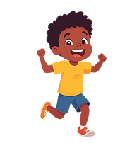 Little Boy running and frightening