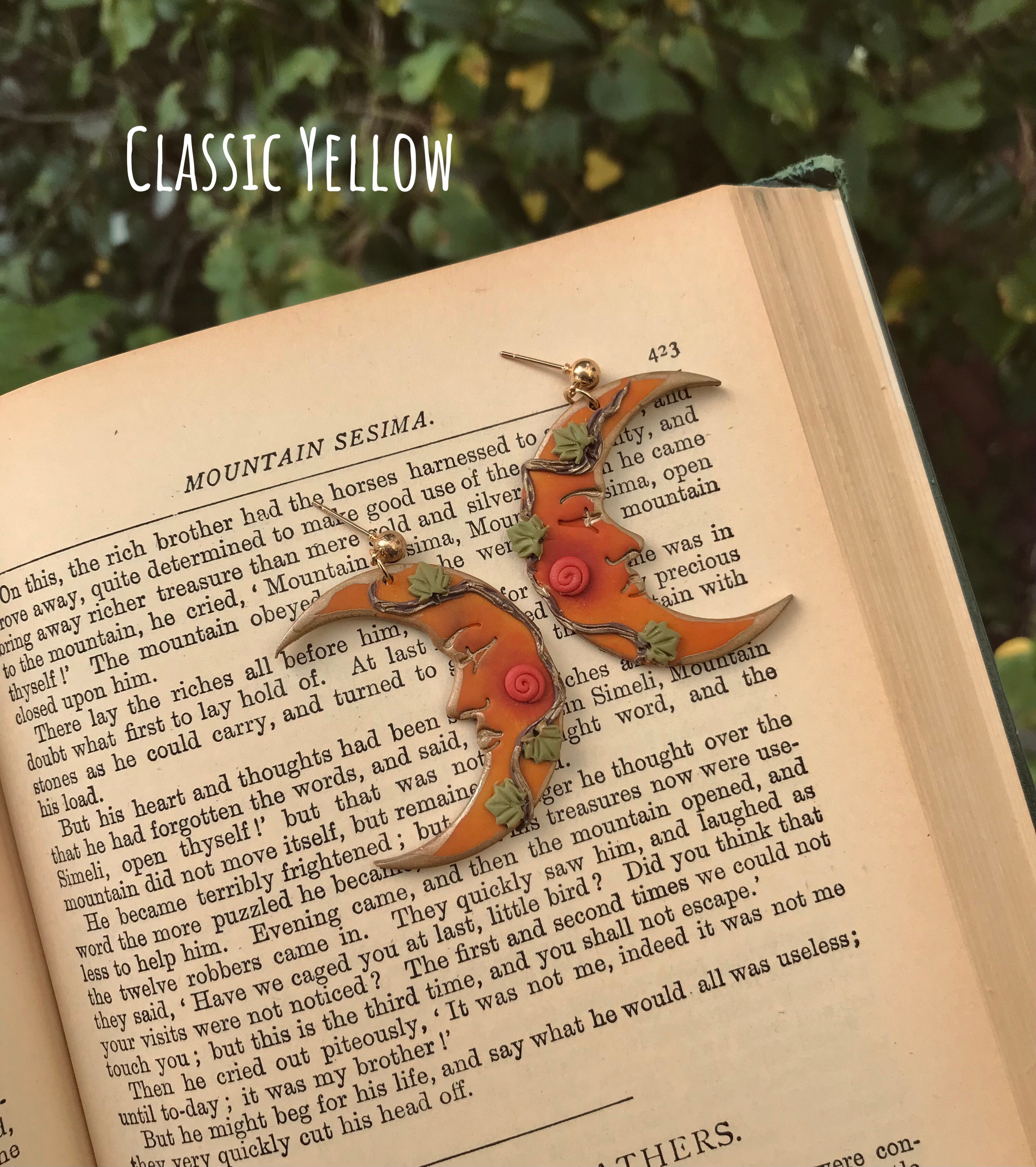 Aged Whimsical Moons Earrings - Shop Classics - Multiple Color Options