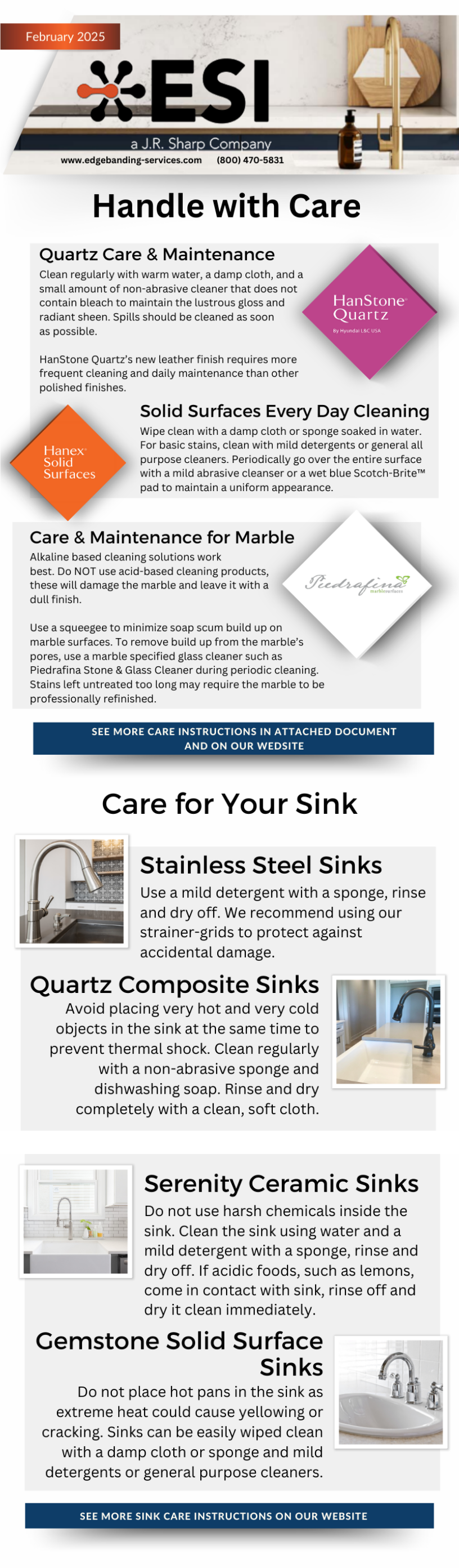 ESI Newsletter Designs Q1 2025 - Surfaces & Sinks