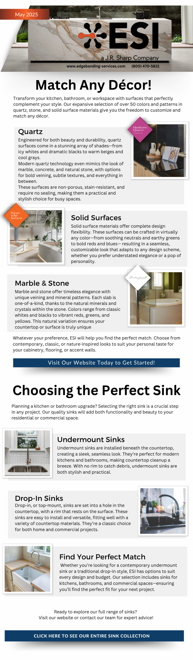 ESI Newsletter Designs Q2 2025 - Surfaces & Sinks