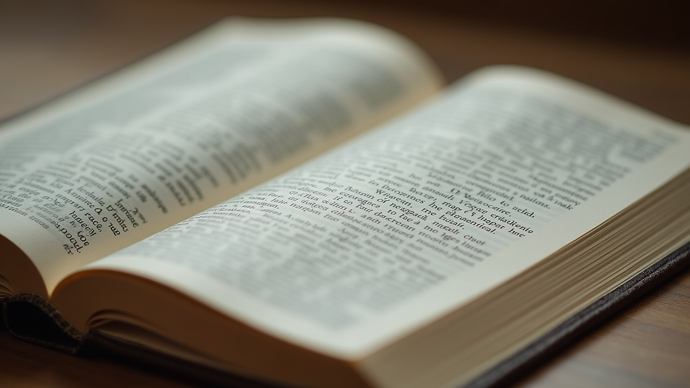 Close-up view of an open book with highlighted passages about hope and resilience