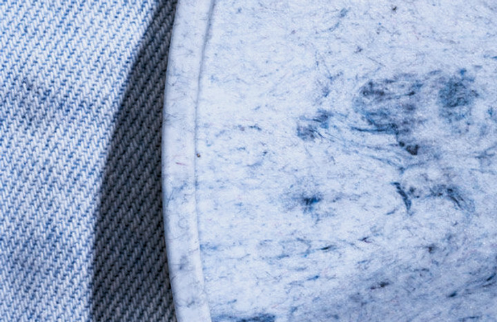 Recycled fiber material close up