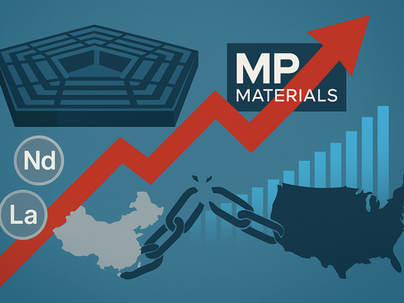 美國國防部斥資4億美元入股MP Materials,啟動稀土供應鏈重建計畫