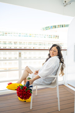 Bride Getting Ready on Disney Wish by Disney Cruise Wedding Photographer Adrianna Gunn