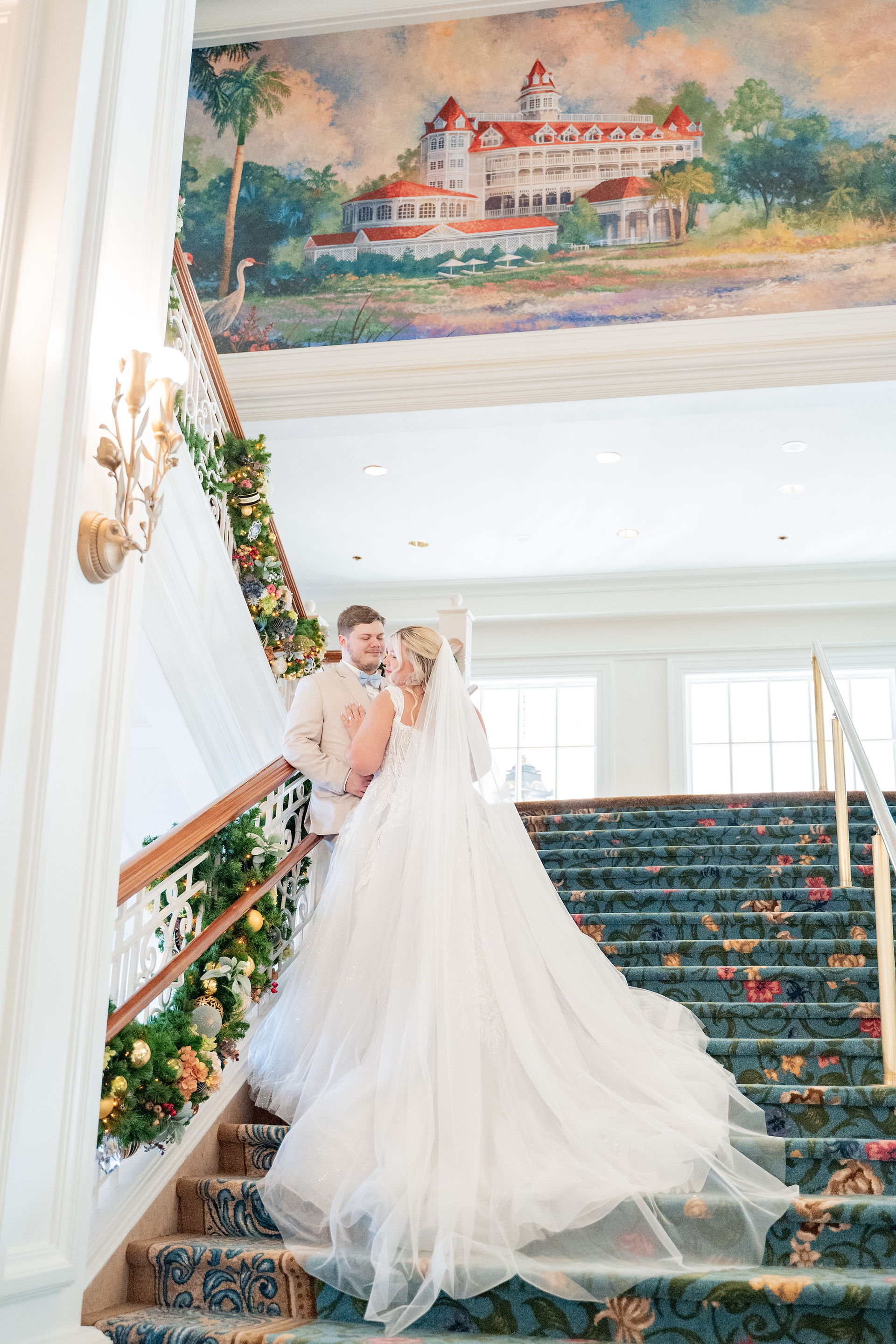 Bride and Groom Portraits for a Disney Fairytale Wedding at Disney's Grand Floridian Resort and Spa by Disney Wedding Photographer Adrianna Gunn