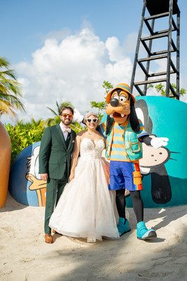 Bride and Groom Portraits on Castaway Cay on the Disney Wish by Disney Cruise Wedding Photographer Adrianna Gunn