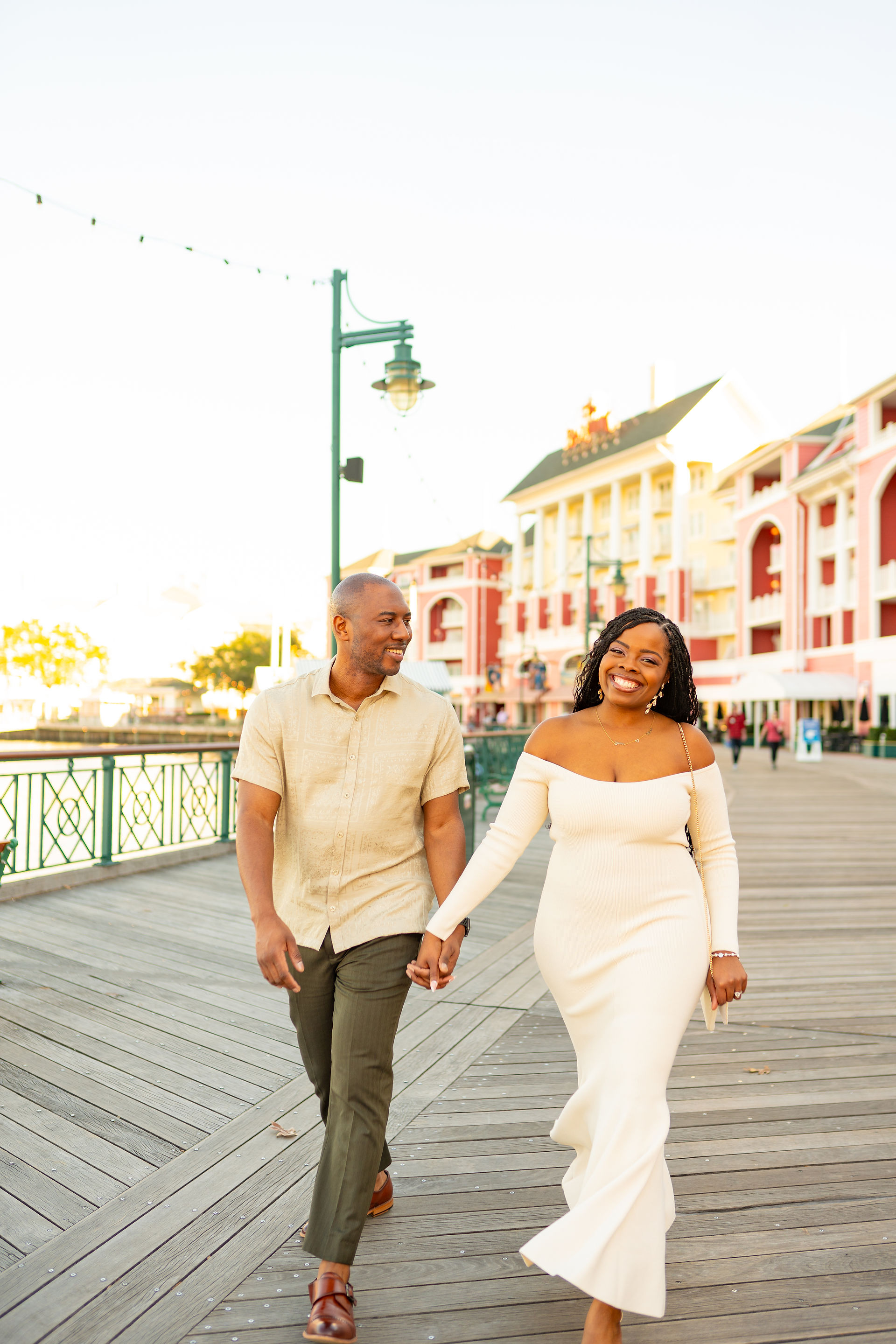 Couple Engagement Session at disney's boardwalk resort