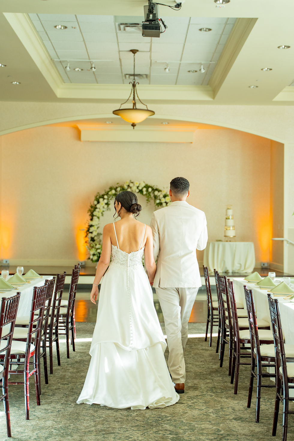 Wedding reception in the grand ballroom of the lake Mary events center