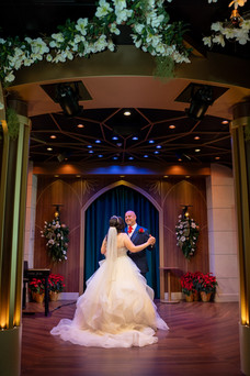 Wedding Reception in the Bayou Lounge on the Disney Wish captured by Disney Cruise Photographer Adrianna Gunn
