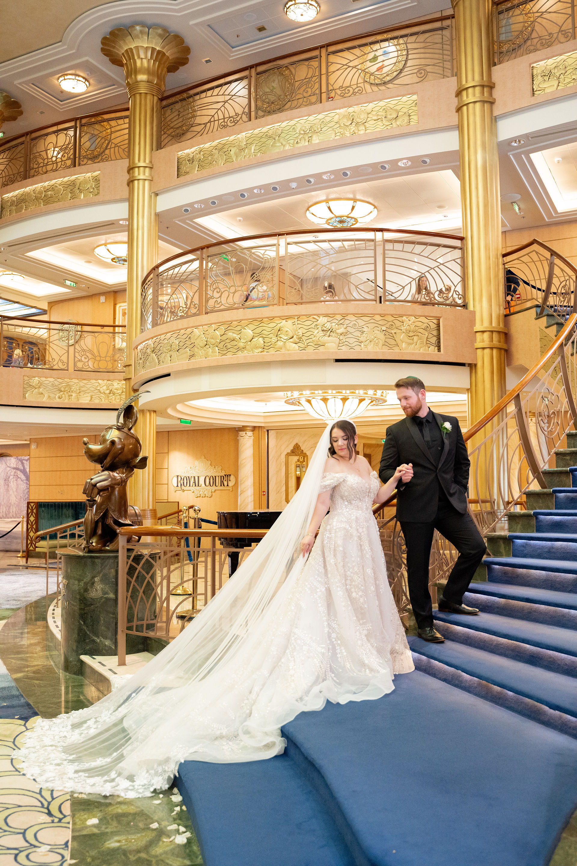 Bride and Groom Wedding Portraits on Disney Fantasy captured by Disney Cruise Wedding Photographer Adrianna Gunn
