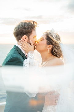 Bride and Groom Portraits on the Disney Wish by Disney Cruise Wedding Photographer Adrianna Gunn