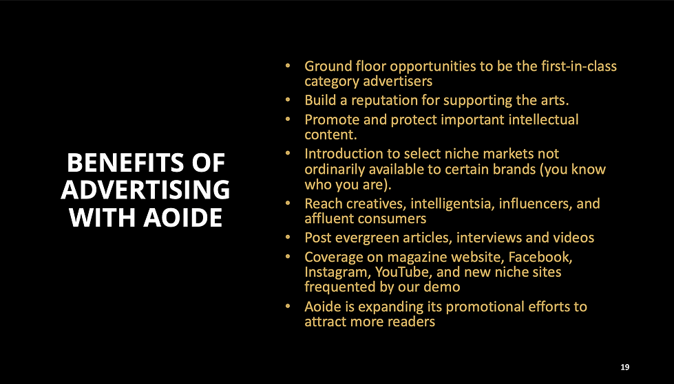 benefits of advertising with Aoide