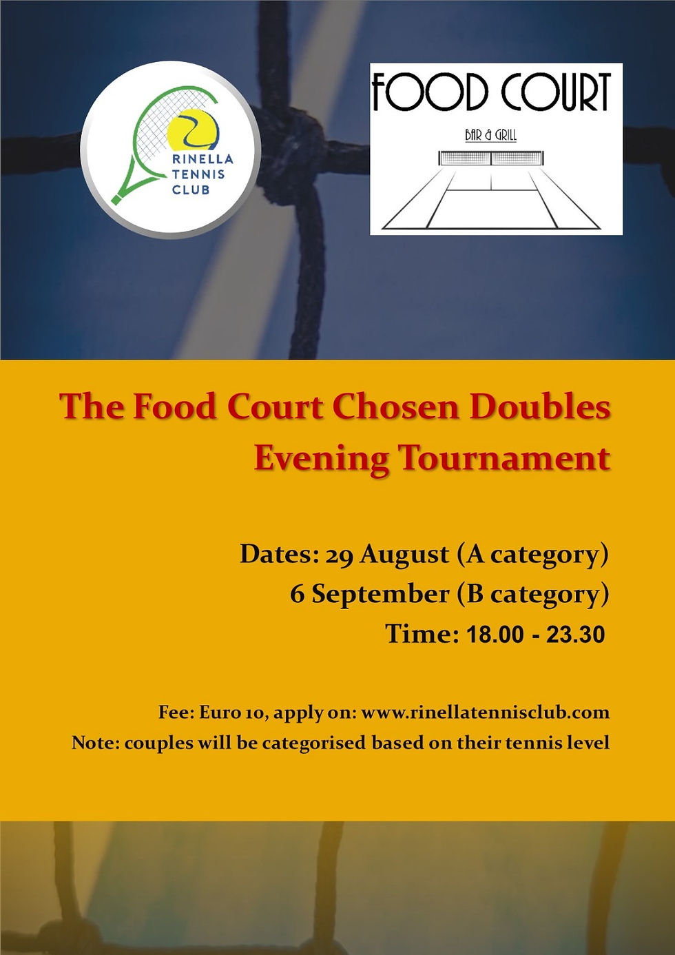 The Food Court Chosen Doubles Evening Tournament