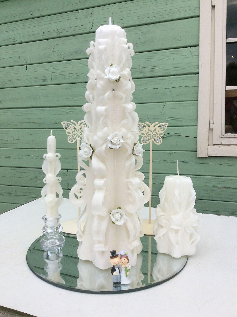 Large Carved Wedding Candle