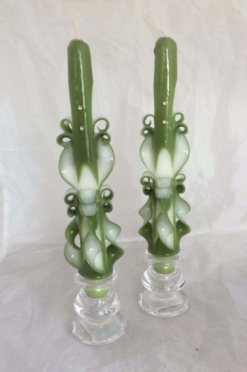 Thumbnail: Carved purple Taper Candle