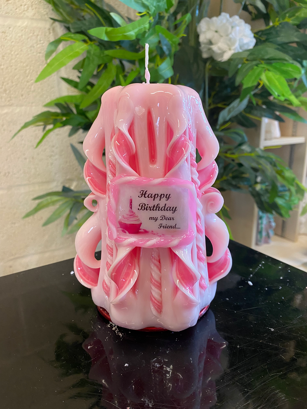 Pink birthday candle