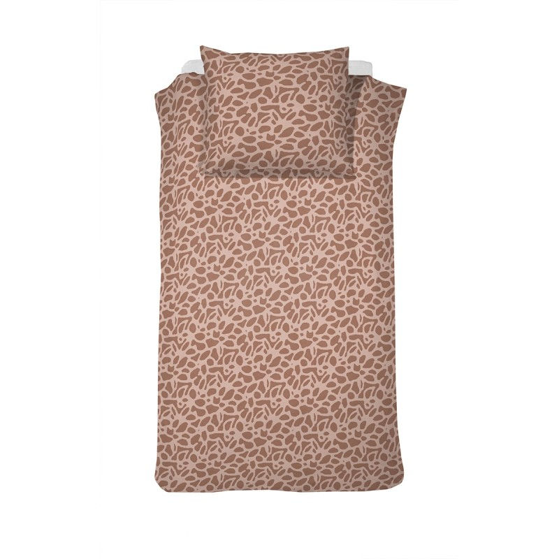 Thumbnail: Zachtroze dekbedovertrek met stippenpatroon