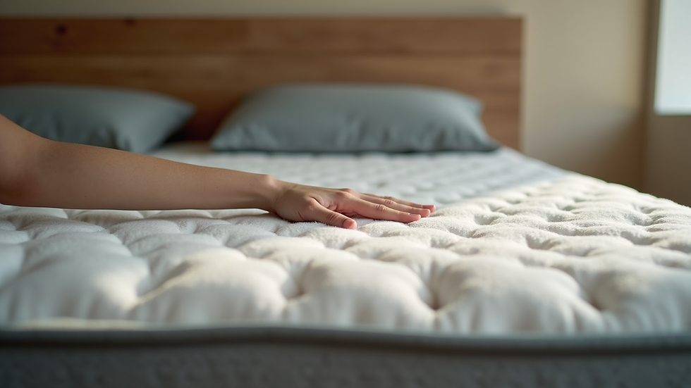 Close-up van een handgemaakte matras met fijne afwerking