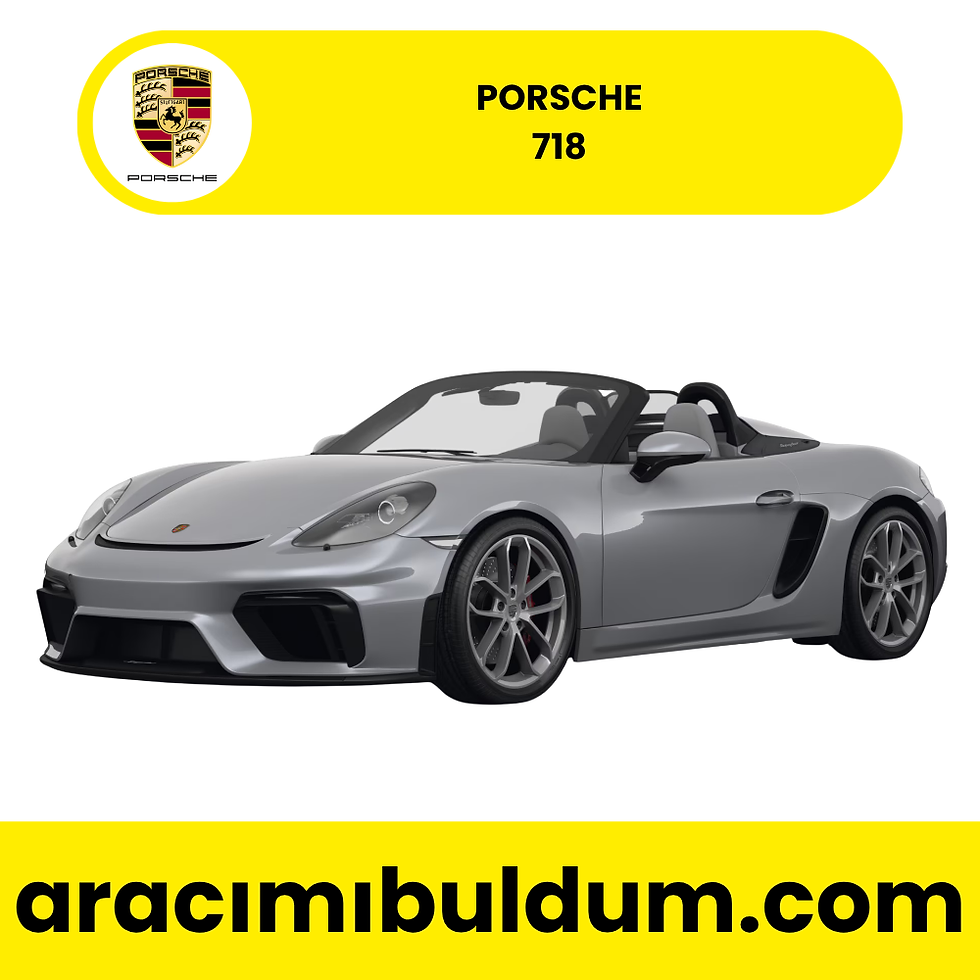 Gri Porsche 718 araba aracımıbuldum.com, spor araba, açık tavan, çekici görünüm.