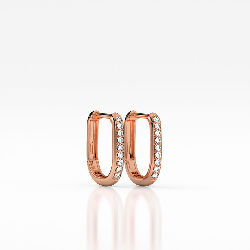 Thumbnail: Diamond Studded Squared Hoops