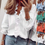 Thumbnail: Elegant Ruffles Women Blouses Casual V Neck Long Sleeve Loose Female Tunic