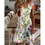Thumbnail: Elegant Women's Clothing Sexy Floral Printed Knee Length Dress Fashion V Neck