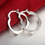 Thumbnail: 925 Sterling Silver Square Round 20mm Hoop Earrings For Woman