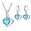 Thumbnail: Luxury Women 925 Sterling Silver Cubic Zircon Necklace Pendant Earrings Sets