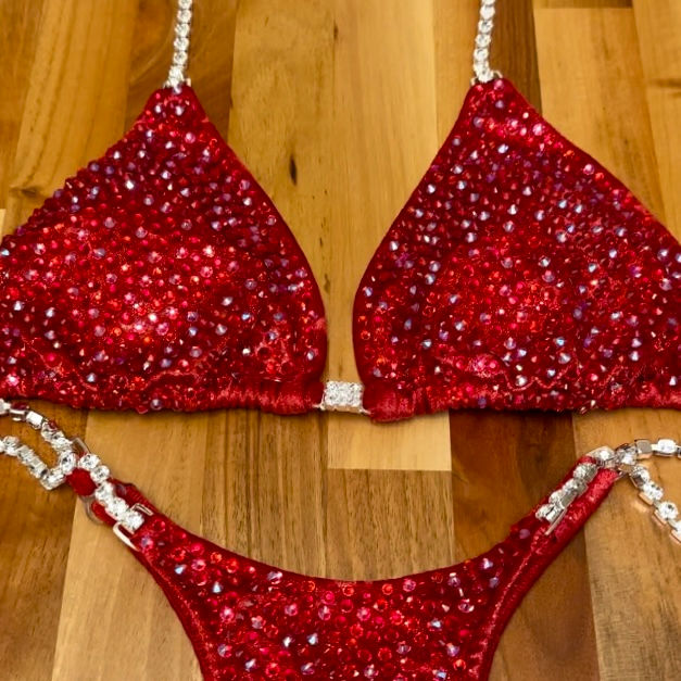 red competition bikini