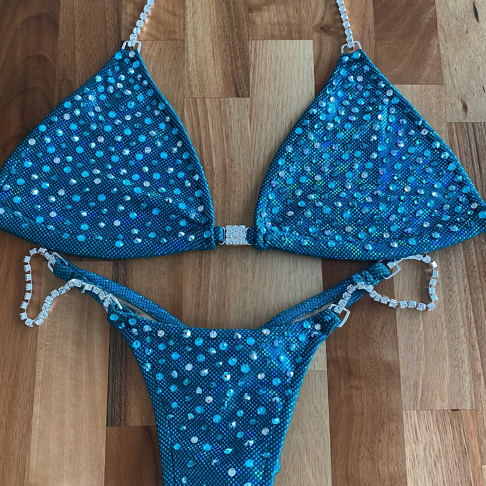 Teal competition bikini