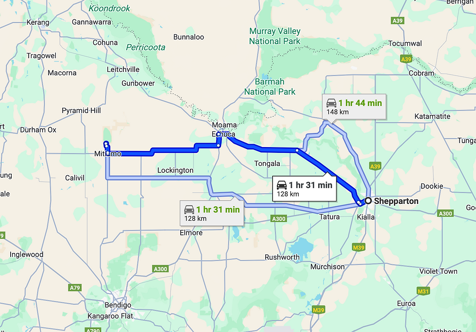 From Shepparton to Terrick Terrick National Park. 128k