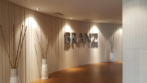 Logo and reception of a marketing gallery in jakarta