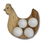 Thumbnail: Hornbeam wooden egg holder with 4 cells holding eggs