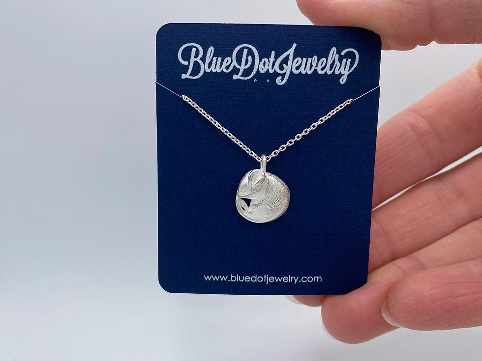 Thumbnail: Silver Sleeping Mouse Necklace