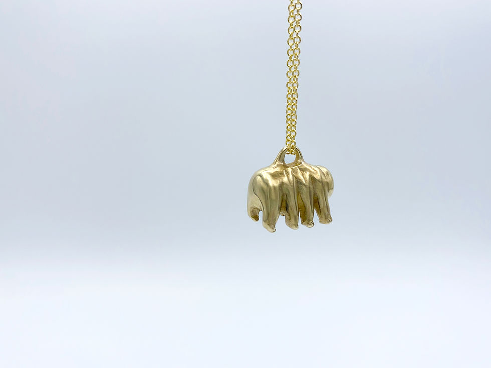 Thumbnail: Bronze Tardigrade Necklace on 14k Gold Filled Chain