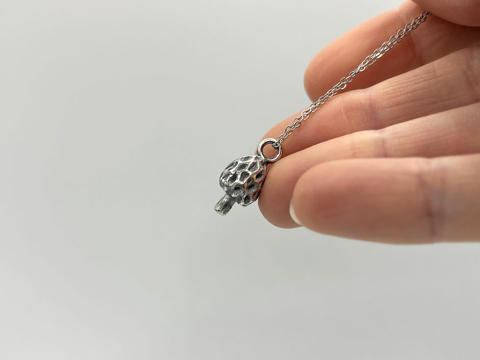 Thumbnail: Little Morel Mushroom Necklace