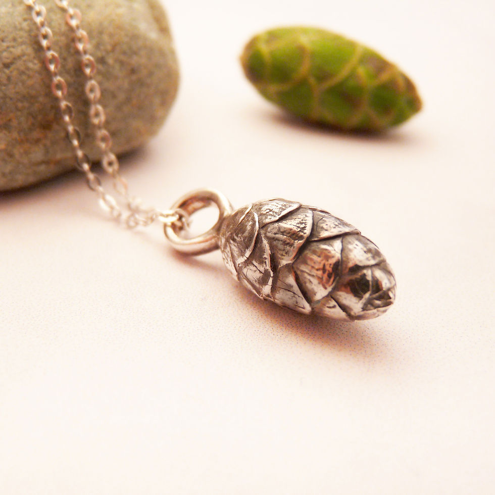 Silver Budding Pinecone Necklace