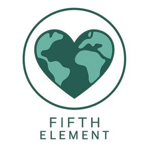Fifth Element logo with heart shaped planet in a circle