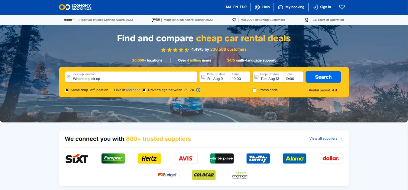 rental cars in morocco: rent a car online in morocco from economybooking