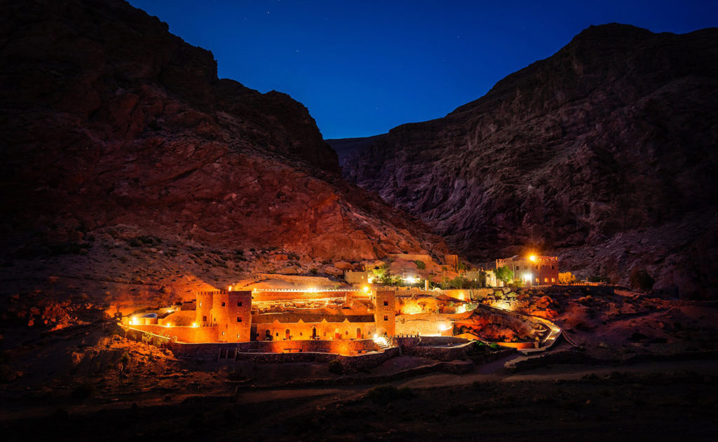 Todra Gorge Valeey at night