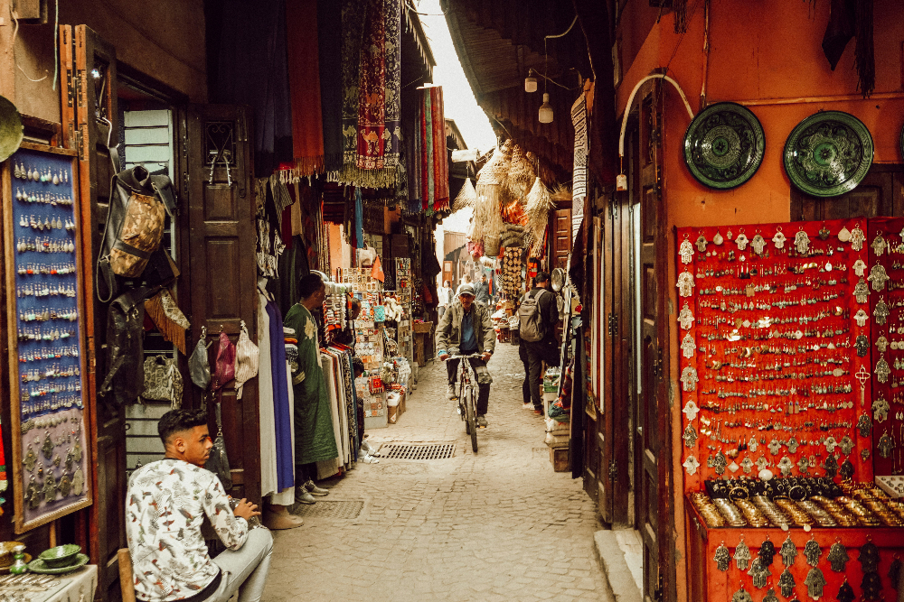 a souk in marrakech morocco