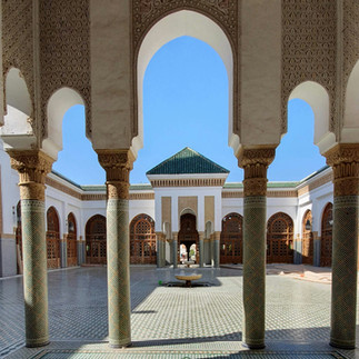 a traditional moroccan madrassa in meknes morocco with beautifull moroccan old design