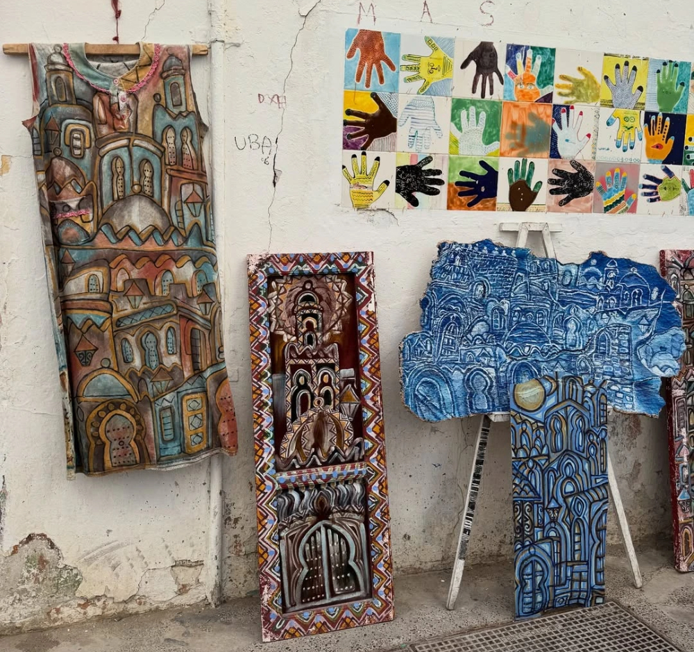 art pieces in the streets of asilah morocco